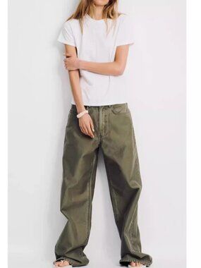NWT Denimist Teri Wide Wide Leg Jeans Pant 23/24/25/26/27 Olive Green Bedford Co